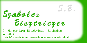 szabolcs bisztriczer business card